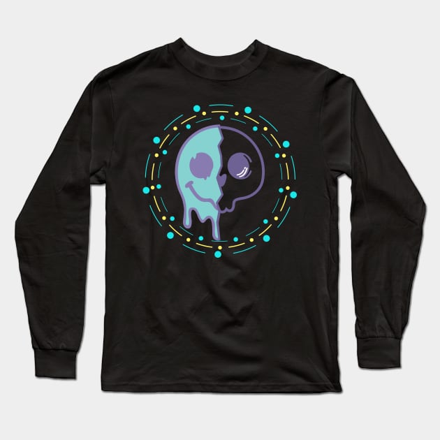 Fun Melting Smiling on Skull - Illusion Long Sleeve T-Shirt by FoxyChroma